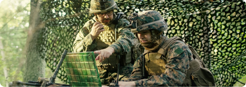 Military on a Laptop in Camouflage